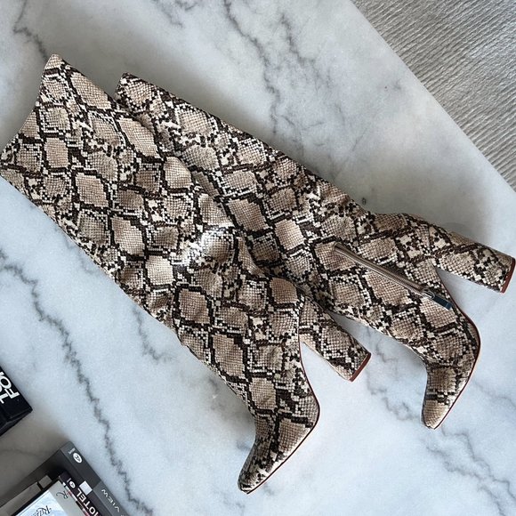 Zara Shoes - Snakeskin Zara Knee-High boots - Size 38